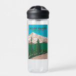 Mount Rainier National Park Washington Vintage Water Bottle<br><div class="desc">Mount Rainier vector artwork design. The park is surrounded by valleys,  waterfalls,  and subalpine meadows.</div>