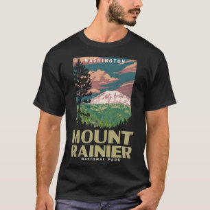 Mount Rainier National Park Washington Vintage WPA T-Shirt
