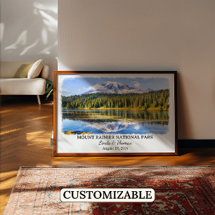 Mount Rainier National Park Washington Watercolor Poster