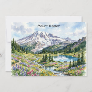 Mount Rainier National Park Watercolor Art Card