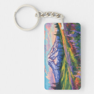 Mount Rainier National Park Watercolor Key Ring