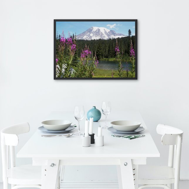 Mount Rainier National Park Wildflowers Landscape Poster (In Situ)