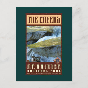 MOUNT RAINIER NAT'L PARK-Creek Country- Postcard