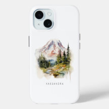 Mount Rainier PNW Watercolor Scenery Personalised