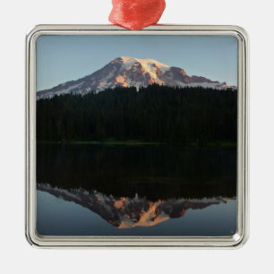 Mount Rainier Reflected Sunrise I Metal Tree Decoration