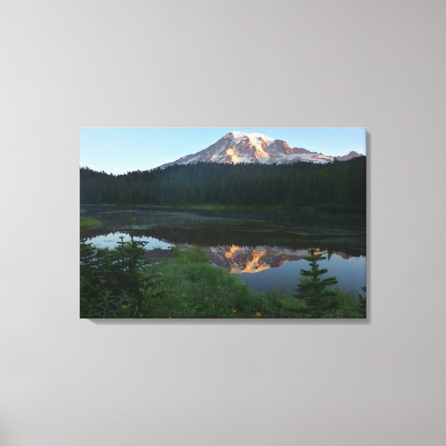 Mount Rainier Reflected Sunrise II Canvas Print (Front)