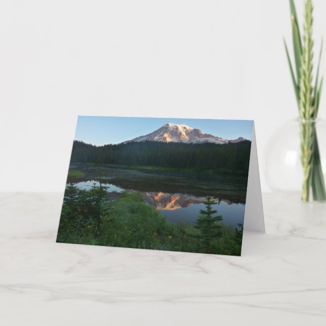 Mount Rainier Reflected Sunrise II Card (Front)