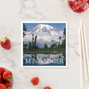Mount Rainier Reflection in a Mountain Pond Napkin