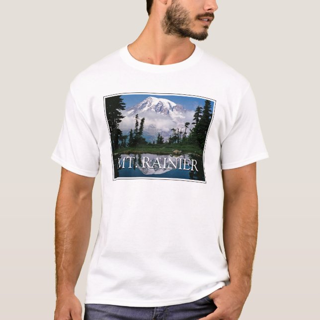 Mount Rainier | Reflection in a Mountain Pond T-Shirt (Front)