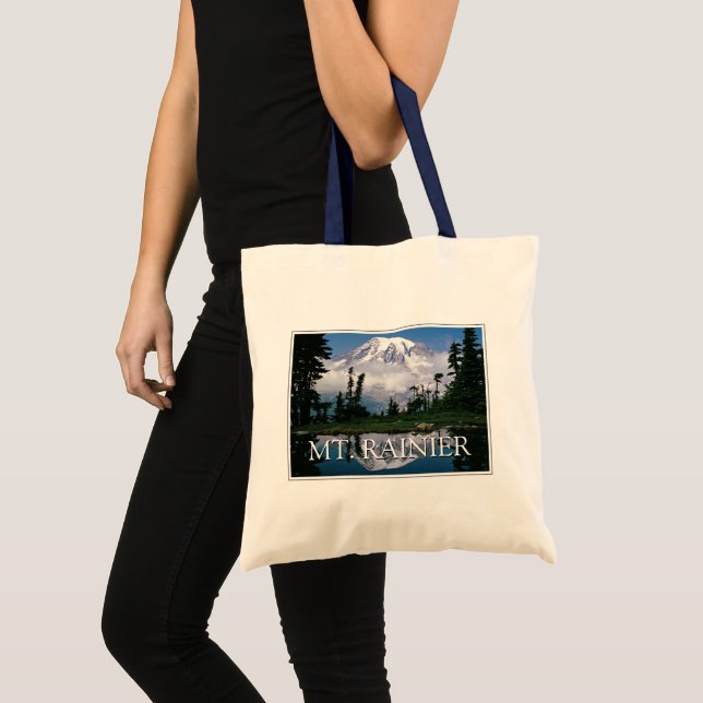 Mount Rainier | Reflection in a Mountain Pond Tote Bag (Front (Product))