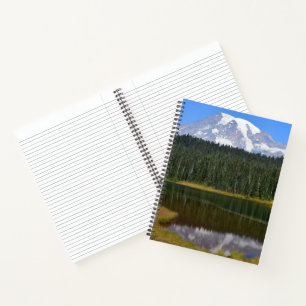 Mount Rainier Reflection on Lake Landscape Notebook