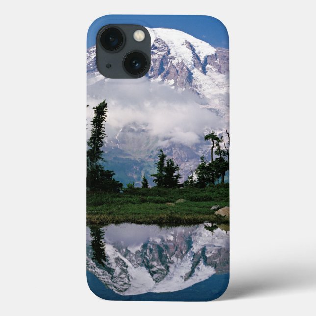 Mount Rainier relected in a mountain tarn Case-Mate iPhone Case (Back)