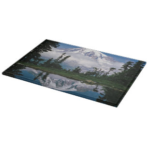 Mount Rainier relected in a mountain tarn Cutting Board