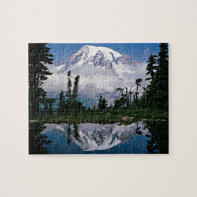 Mount Rainier relected in a mountain tarn Jigsaw Puzzle (Horizontal)
