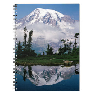 Mount Rainier relected in a mountain tarn Spiral Notebook