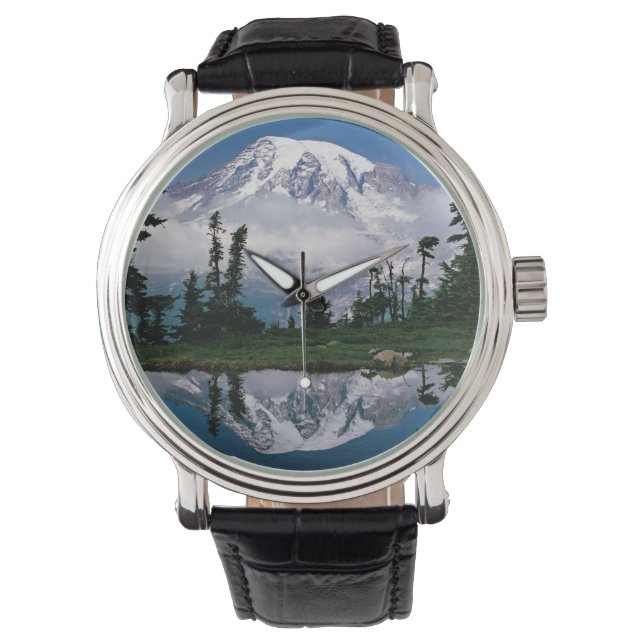 Mount Rainier relected in a mountain tarn Watch (Front)
