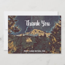 Mount Rainier Summit Custom Flat Thank You Card