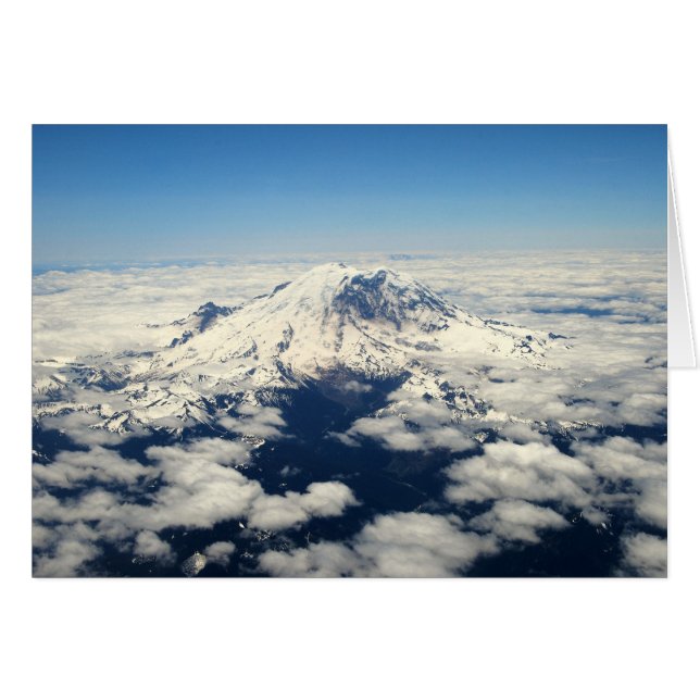 Mount Rainier, Washington, Aerial View, Card (Front Horizontal)