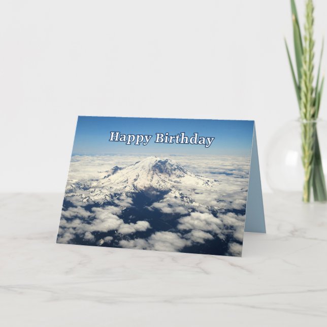 Mount Rainier, Washington, Happy Birthday Card (Front)