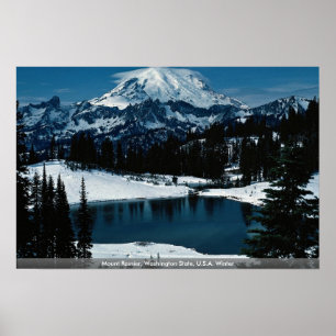 Mount Rainier, Washington State, U.S.A. Winter Poster