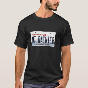 Mount Rainier Washington State Volcano License Pla T-Shirt