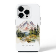 Mount Rainier Watercolor Scenery