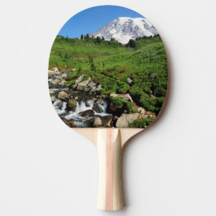 Mount Rainier, waterfall, snow-covered Ping Pong Paddle