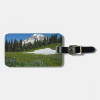 Mount Rainier, Wildflowers and Snow Luggage Tag