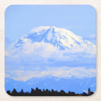 Mount Ranier Square Paper Coaster
