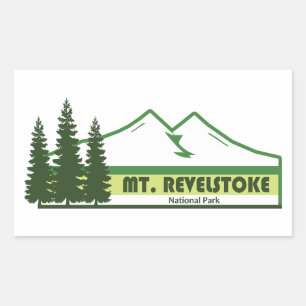 Mount Revelstoke National Park Green Stripes Rectangular Sticker