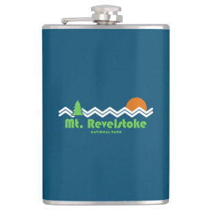 Mount Revelstoke National Park Retro Hip Flask