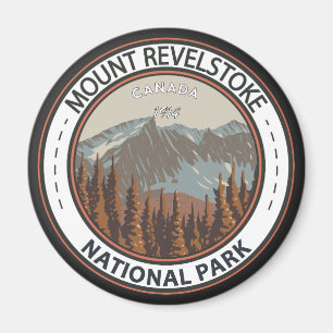 Mount Revelstoke National Park Travel Art Badge Magnet