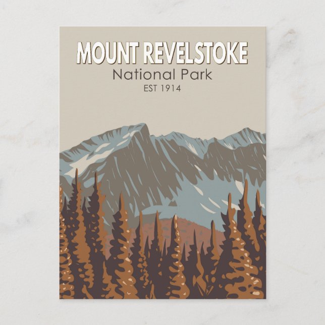 Mount Revelstoke National Park Travel Art Vintage Postcard (Front)