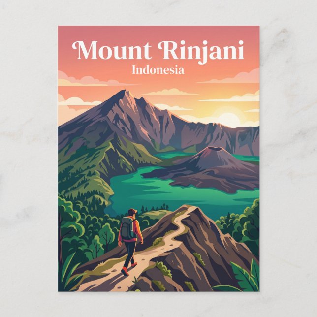 Mount Rinjani Indonesia Postcard (Front)