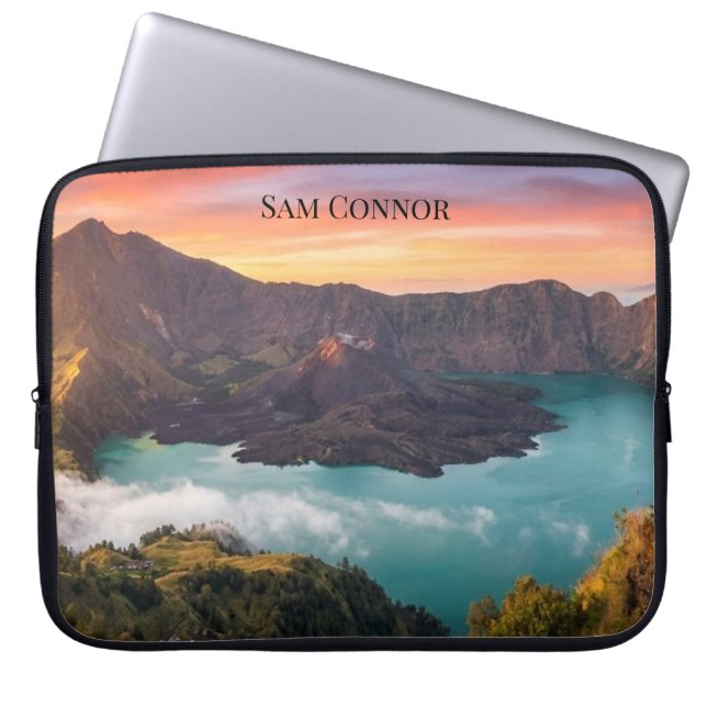 Mount Rinjani Volcano Crater Sunrise  Laptop Sleeve (Front)