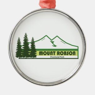 Mount Robson Provincial Park Green Stripes Metal Tree Decoration
