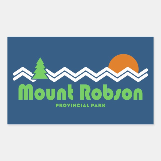Mount Robson Provincial Park Retro Rectangular Sticker (Front)