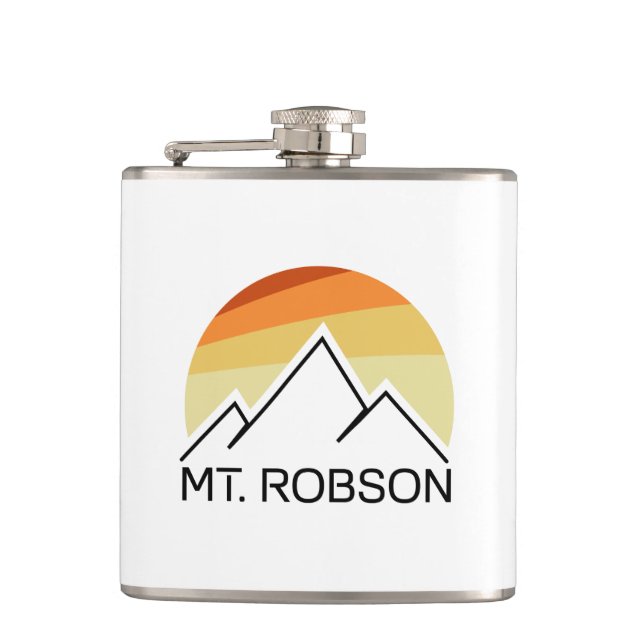 Mount Robson Retro Hip Flask (Front)