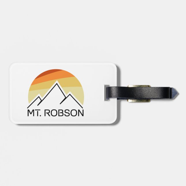 Mount Robson Retro Luggage Tag (Back Horizontal)