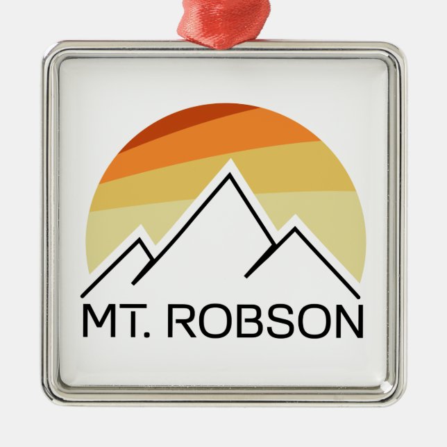 Mount Robson Retro Metal Tree Decoration (Front)