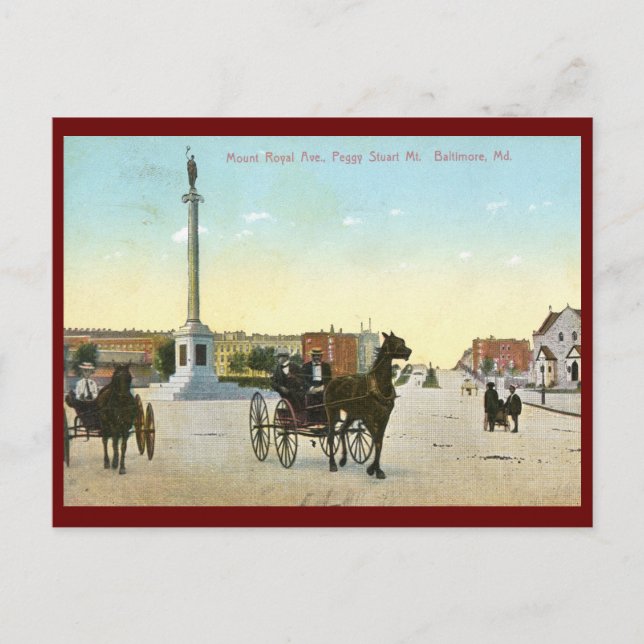 Mount Royal Ave., Baltimore Vintage Postcard (Front)