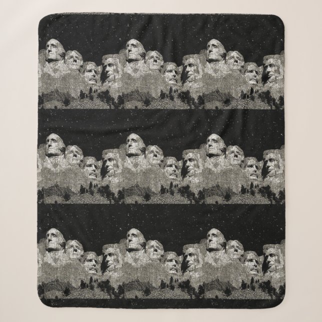 Mount Rushmore American Presidents,   Sherpa Blanket (Front)