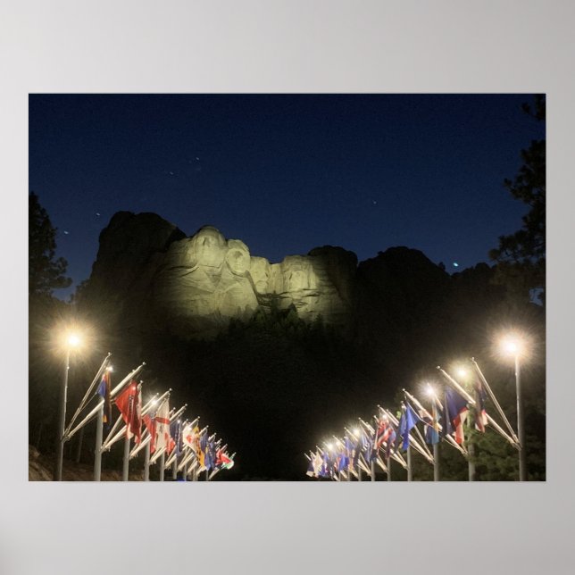 Mount Rushmore at Night Poster (Front)