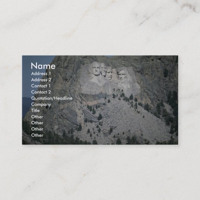 Mount Rushmore, Black Hills, South Dakota, USA Business Card (Front)