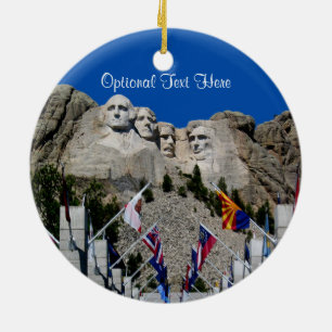 Mount Rushmore Customisable Photo Souvenir Ceramic Tree Decoration