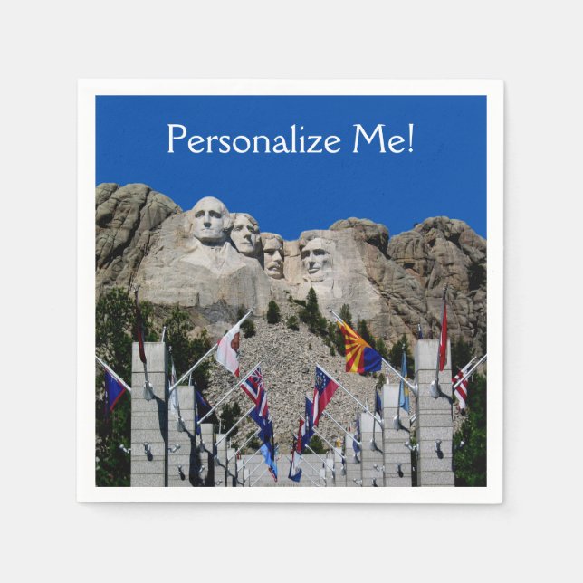 Mount Rushmore Customisable Photo Souvenir Napkin (Front)