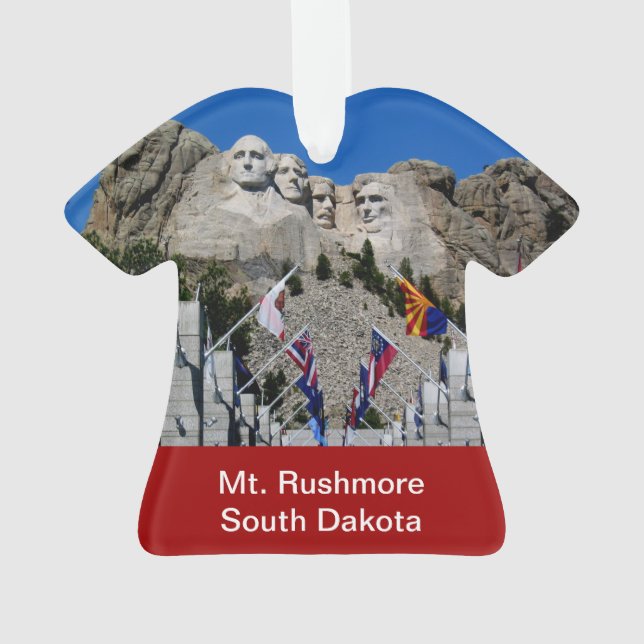 Mount Rushmore Customisable Photo Souvenir Ornament (Back)