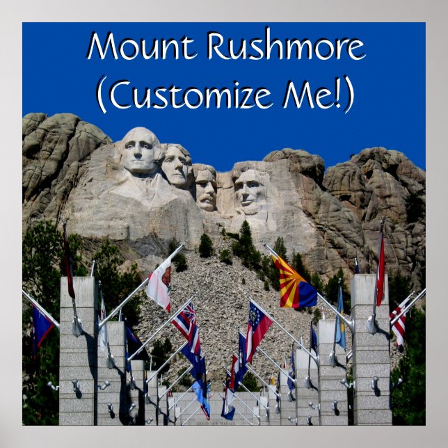 Mount Rushmore Customisable Photo Souvenir Poster (Front)