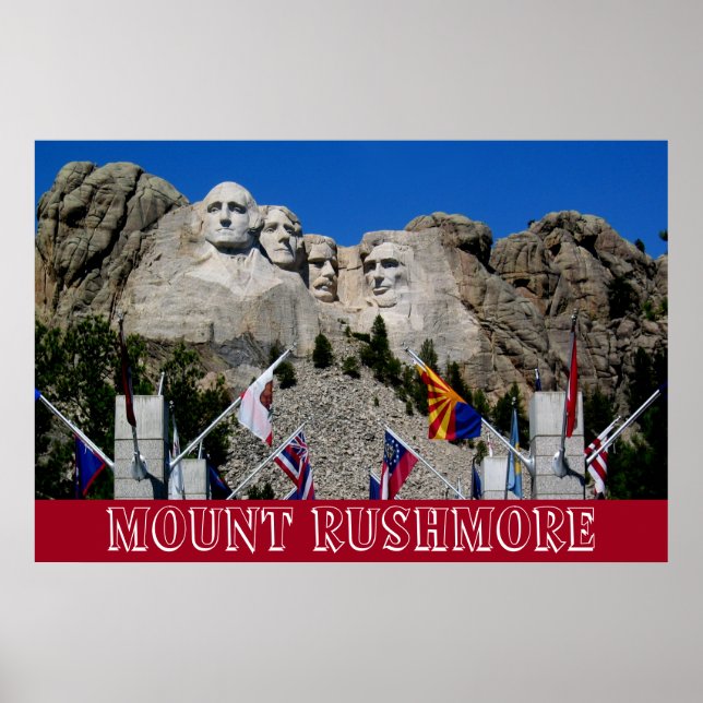 Mount Rushmore Customisable Photo Souvenir Poster (Front)