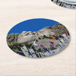 Mount Rushmore Customisable Photo Souvenir Round Paper Coaster